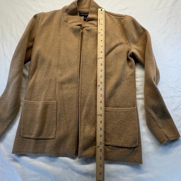 Banana Republic Women's XXS Tan Knit Collarless Open Front Cardigan Blazer - Picture 11 of 16